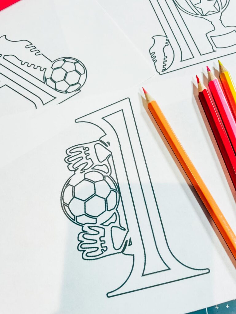 Printable Football Colouring Pages Alphabet and Numbers