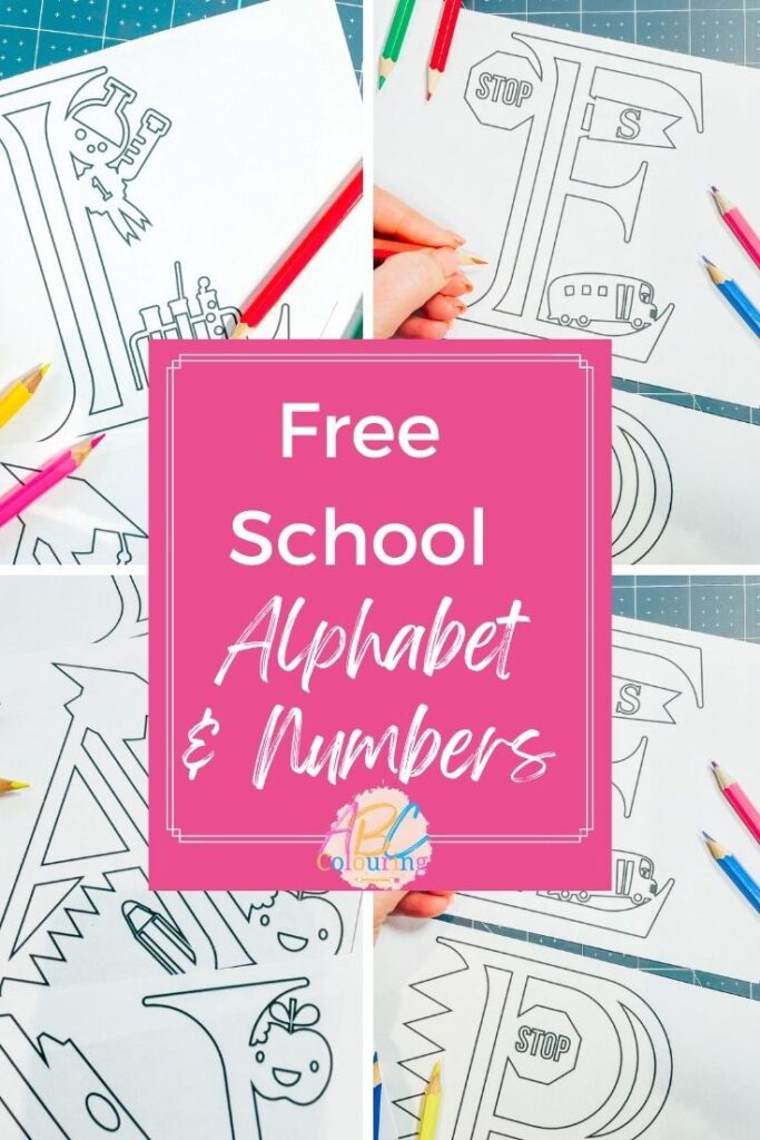 Free ABC School Days Colouring Alphabet and Numbers-2