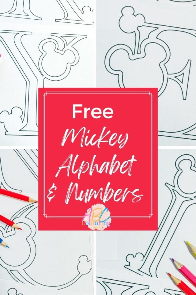 Free ABCMickey Mouse Colouring Alphabet and Numbers