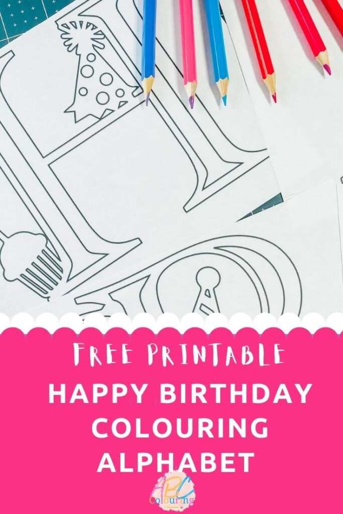 Free Happy Birthday ABC Colouring Alphabet and numbers