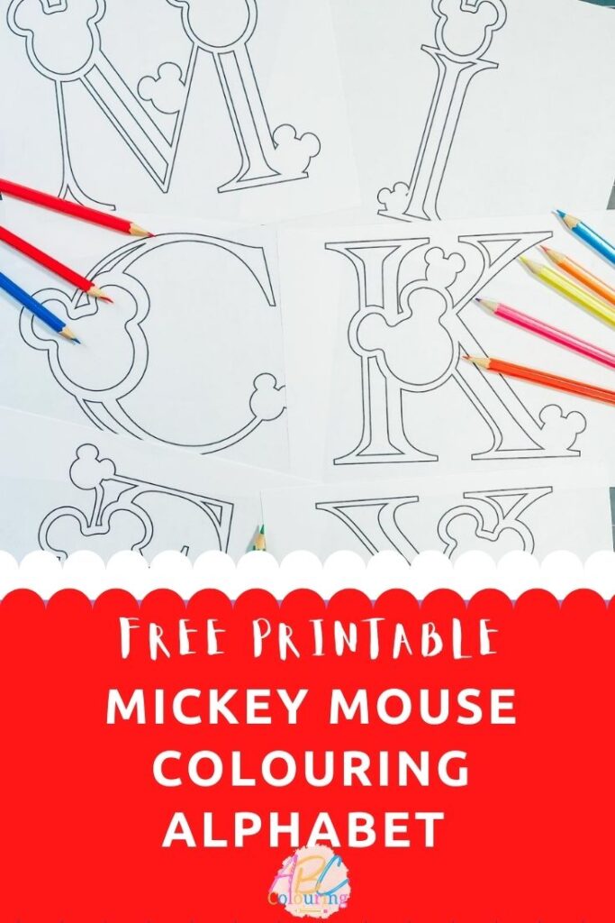 Free Mickey Mouse ABC Colouring Alphabet and numbers