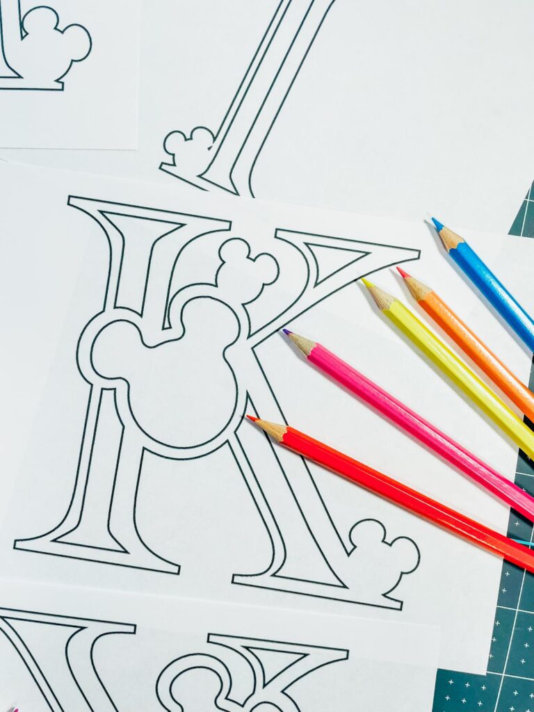 Printable Mickey Mouse Colouring Alphabet Letters & Numbers