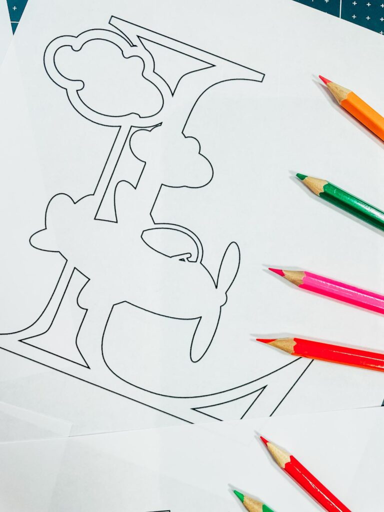 Free Printable Aeroplane Colouring Alphabet