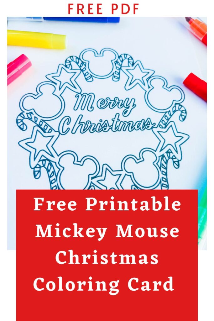 Free Printable Mickey Mouse Christmas Coloring Card