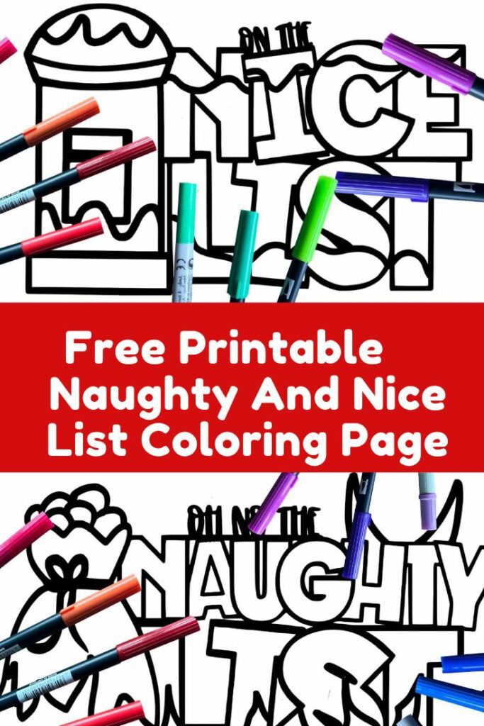 Christmas Naughty or Nice List for Adults Printable