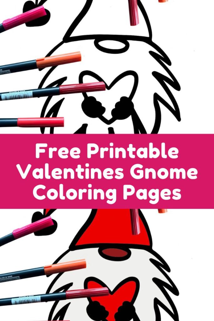 Our FREE printable Valentines Gnome Coloring pages are designed to colour and create valentines day cards 