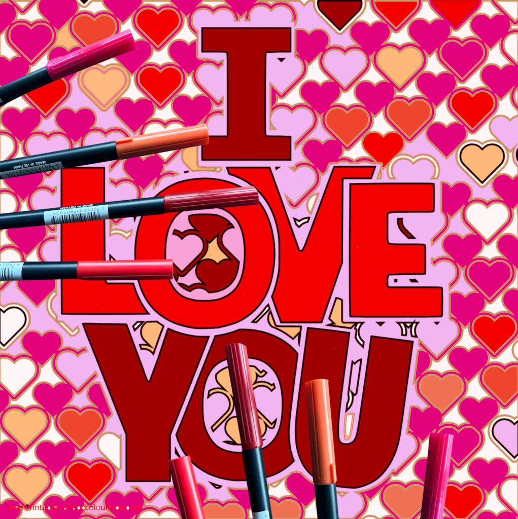 Free Adult valentines I Love You Coloring Pages