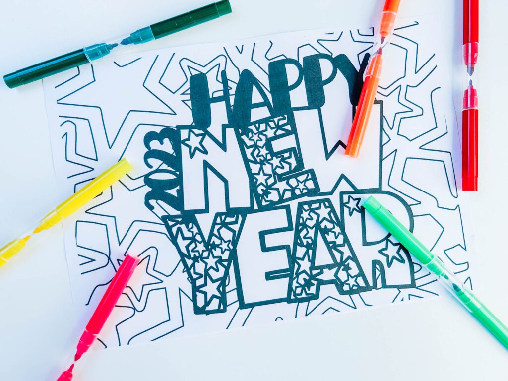 Free Happy New Year Coloring Pages 2023