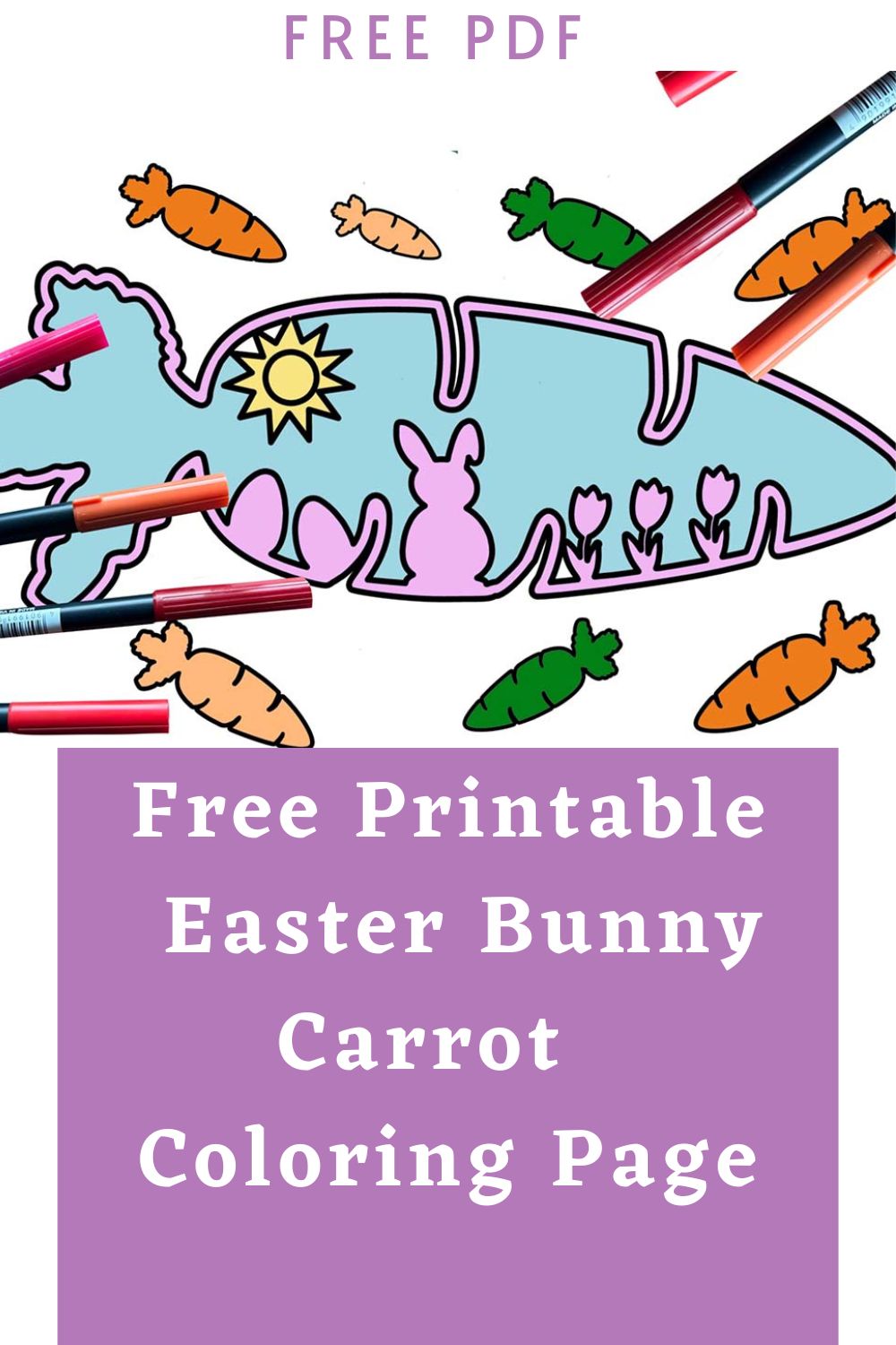 Free Printable Easter Bunny Carrot Coloring Page ⋆ Extraordinary Chaos 